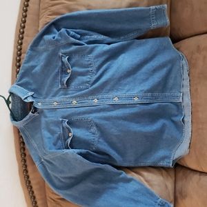 Roper denim long sleeve button down shirt.
